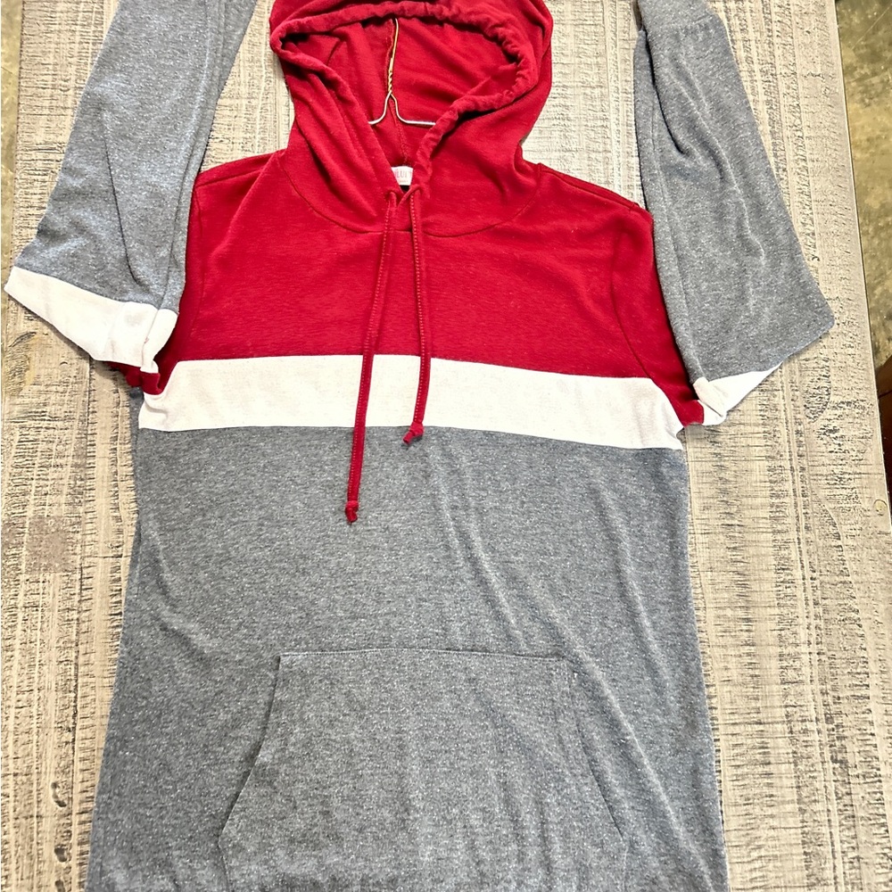 Stylish Red and Gray Men's Hoodie Sweater